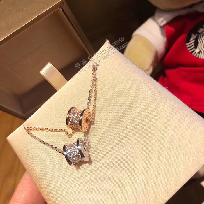 Bvlgari飾品 寶格麗富婆項鏈 寶格麗專櫃同步小號實心小蠻腰滿鑽  zgbq3253